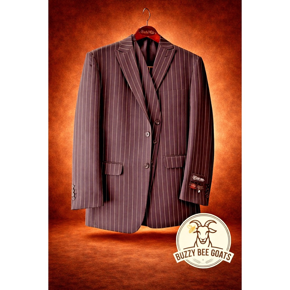 STACY ADAMS 3 PIECE SUIT BLACK PINSTRIPE MENS 40R 33W NEW